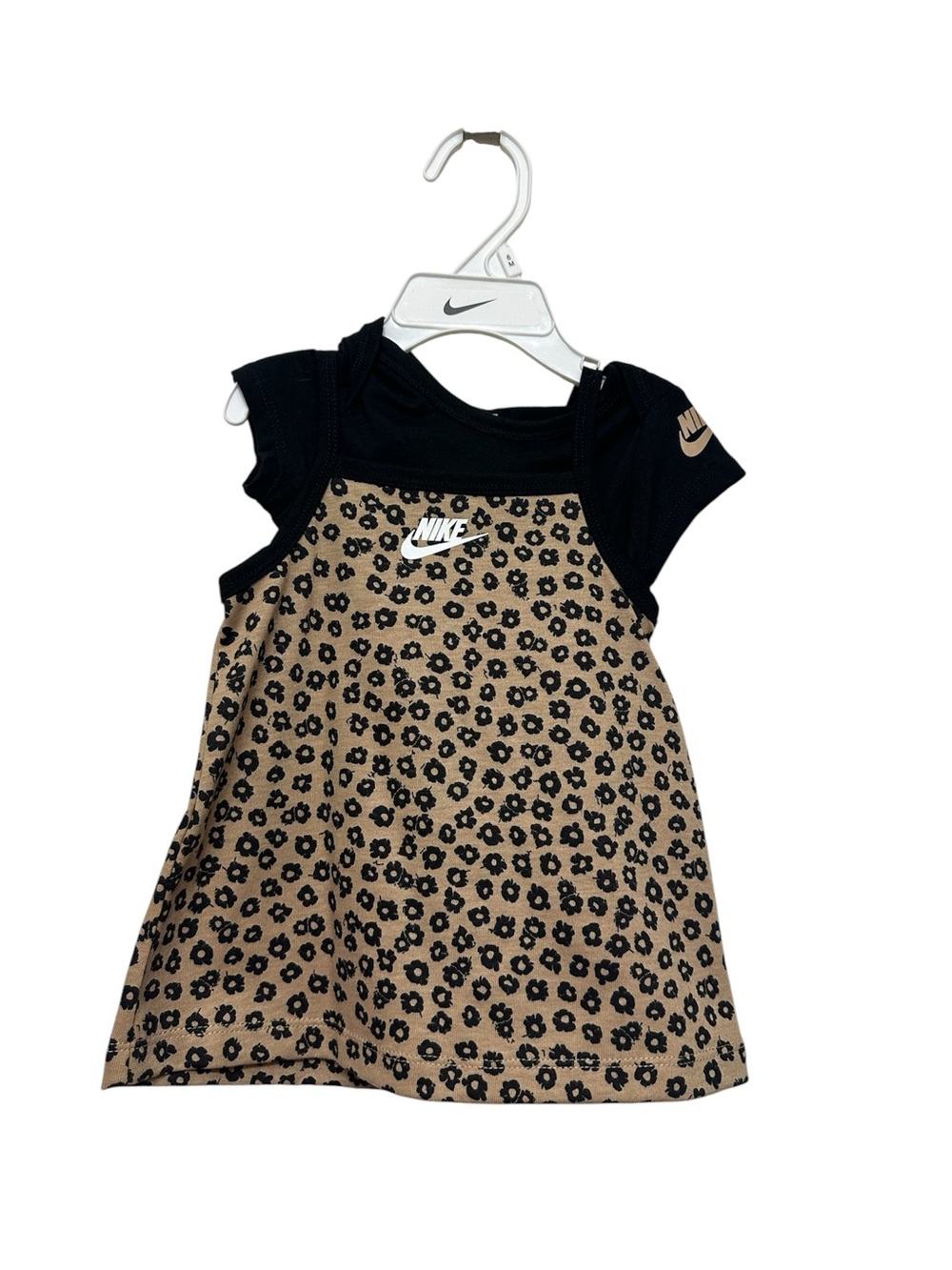 Baby Girls Nike Black and Tan Leopard Print Girls Dress- Size 6 Months